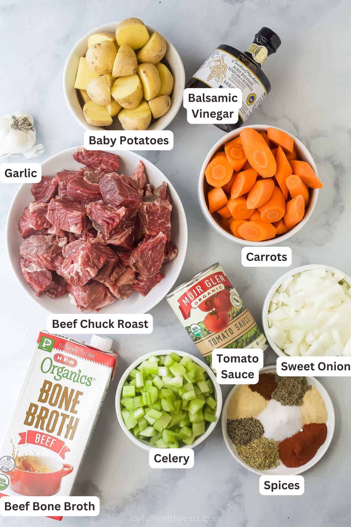 Ingredients for Instant Pot Beef Stew.