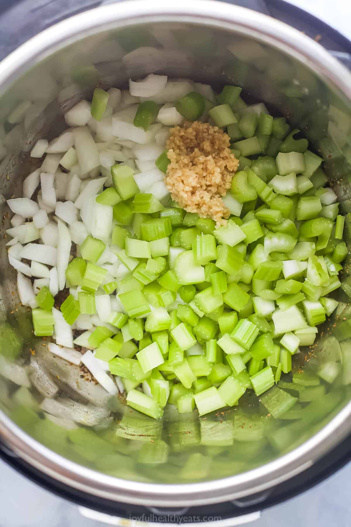 Add onion and celery. 
