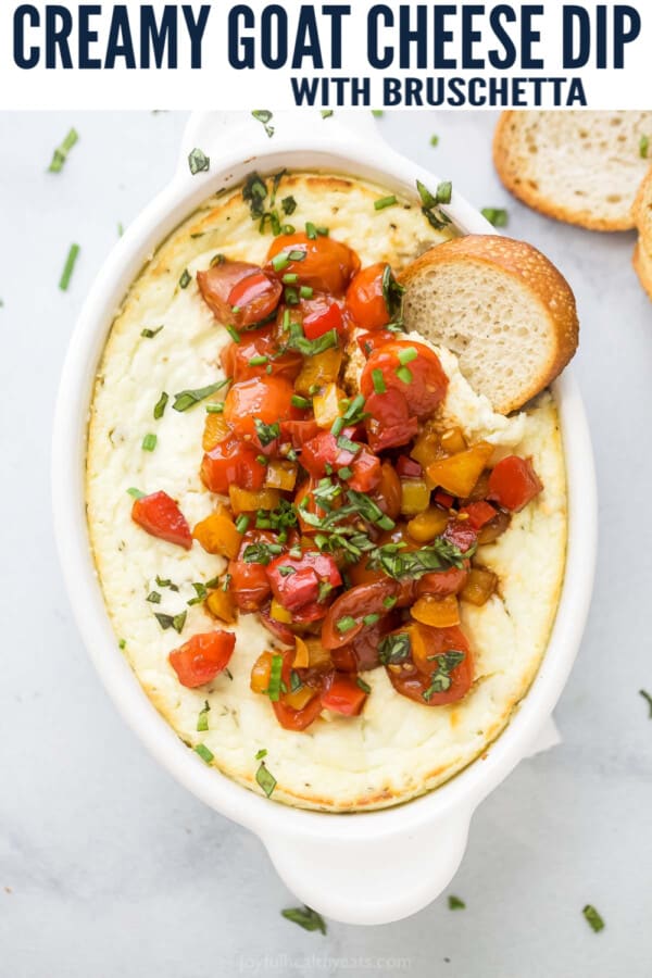 pinterest image for Baked Goat Cheese Dip