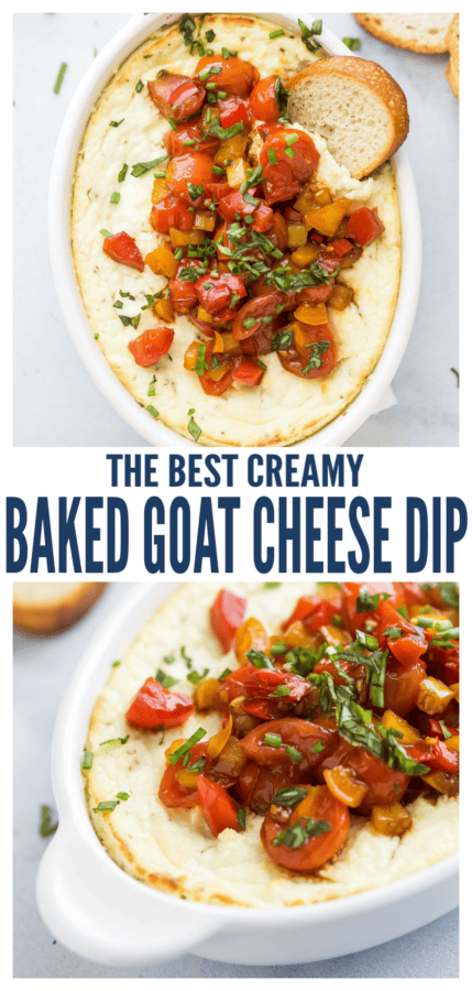 pinterest image for Baked Goat Cheese Dip