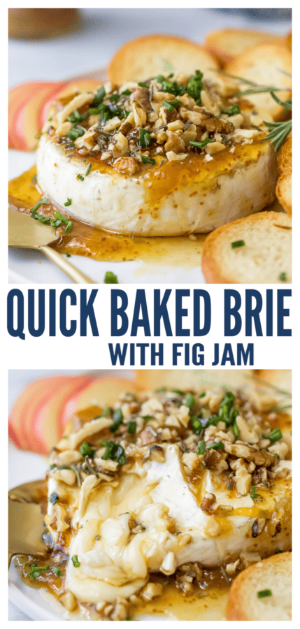 pinterest image for Baked Brie with Fig Jam