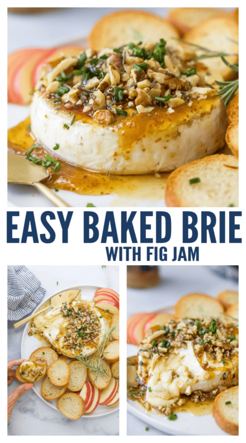 pinterest image for Baked Brie with Fig Jam