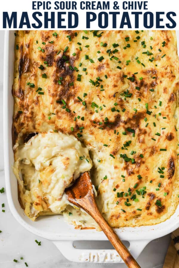 pinterest image for Sour Cream & Chive Mashed Potatoes