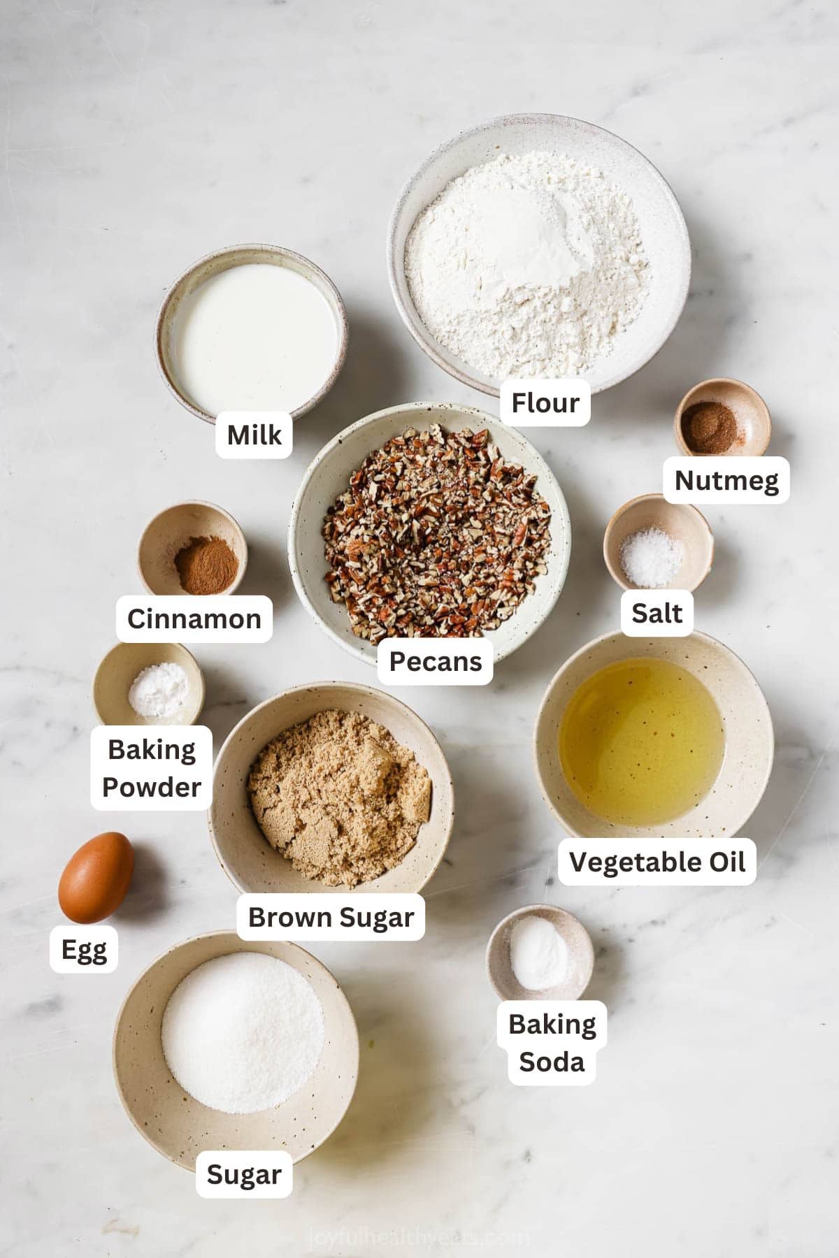 Ingredients for Coffee Cake Recipe.