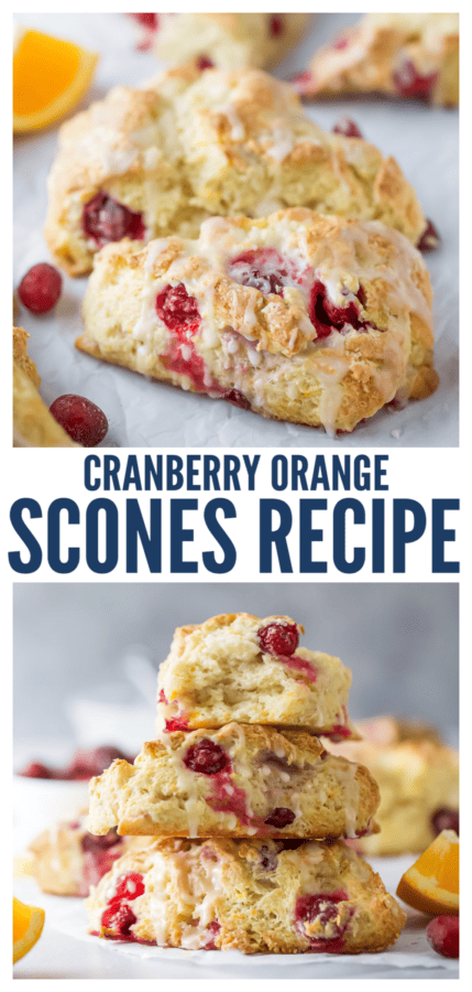 pinterest image for Cranberry Orange Scones Recipe