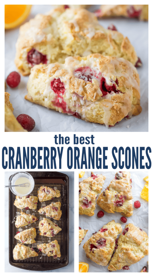 pinterest image for Cranberry Orange Scones Recipe