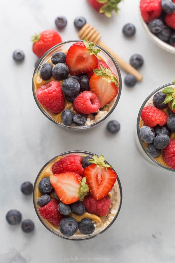 Overhead photo of overnight oats.