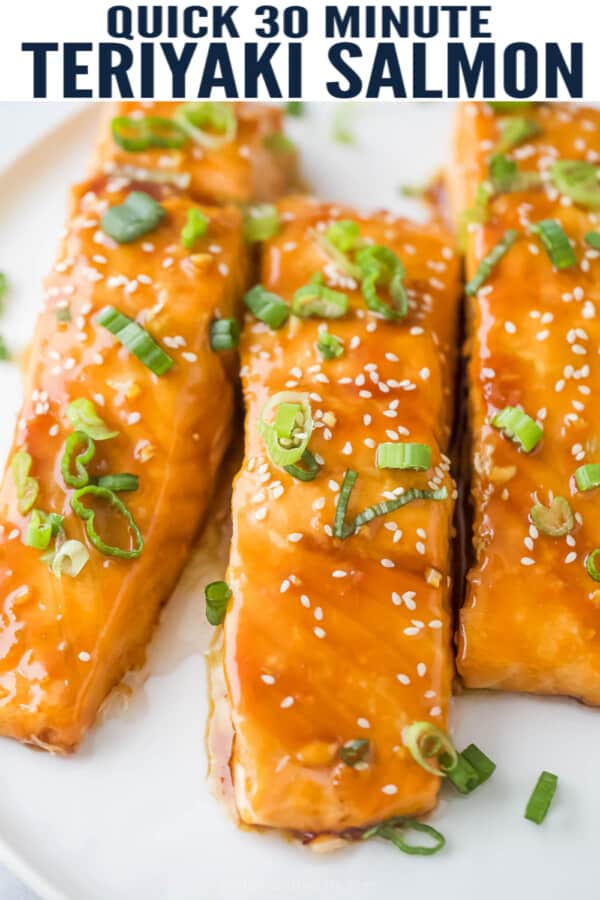 pinterest image for Baked Teriyaki Salmon