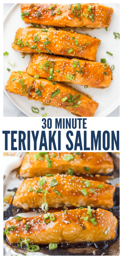 pinterest image for Baked Teriyaki Salmon