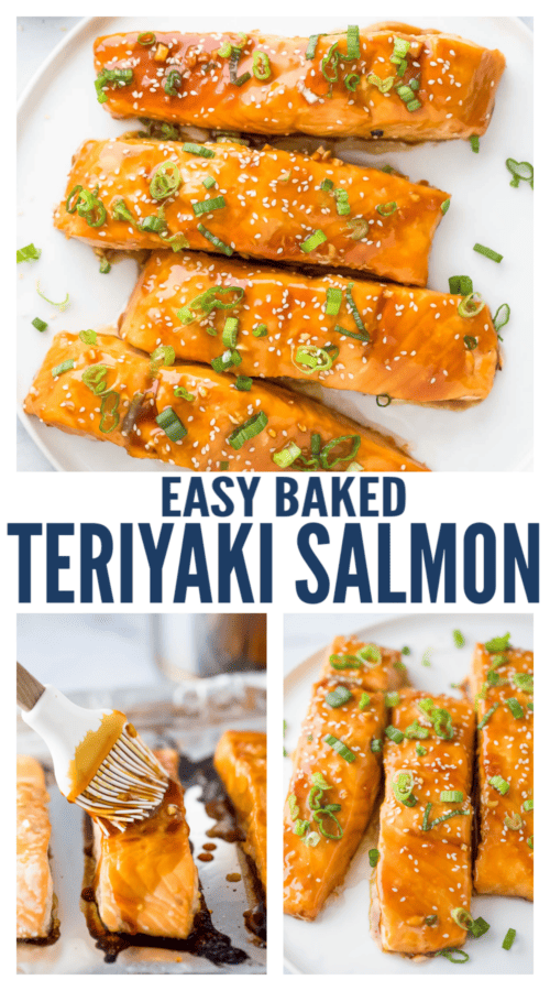 Pinterest image of grilled teriyaki salmon