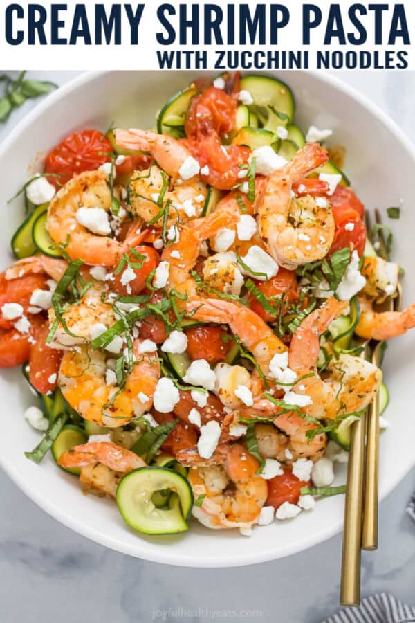 pinterest image for Creamy Shrimp Pasta