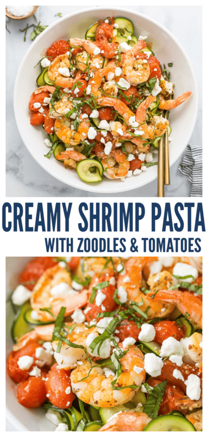 pinterest image for Creamy Shrimp Pasta