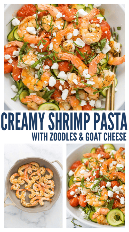 pinterest image for Creamy Shrimp Pasta