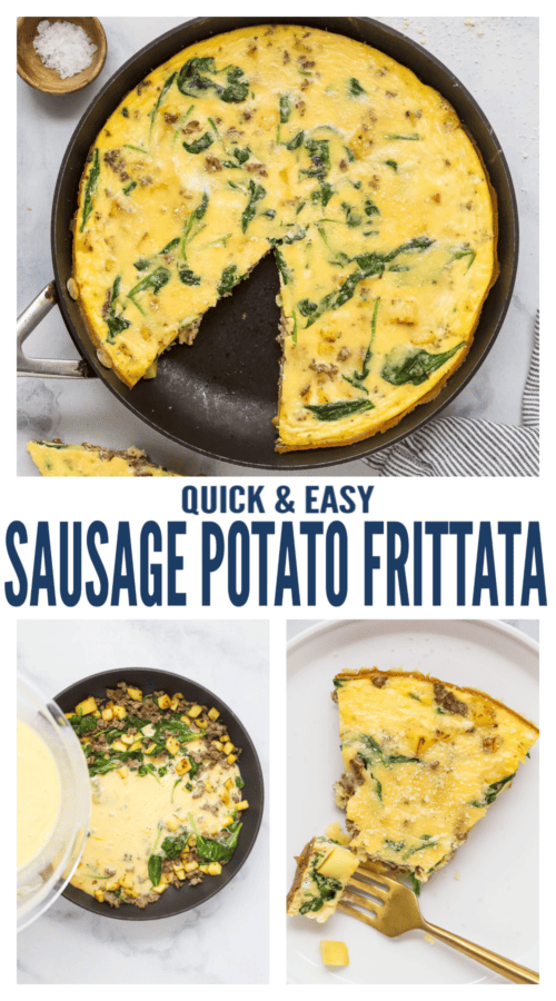 pinterest image for Sausage Potato Frittata