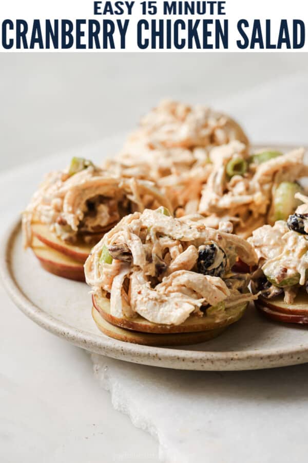 pinterest image for Cranberry Chicken Salad