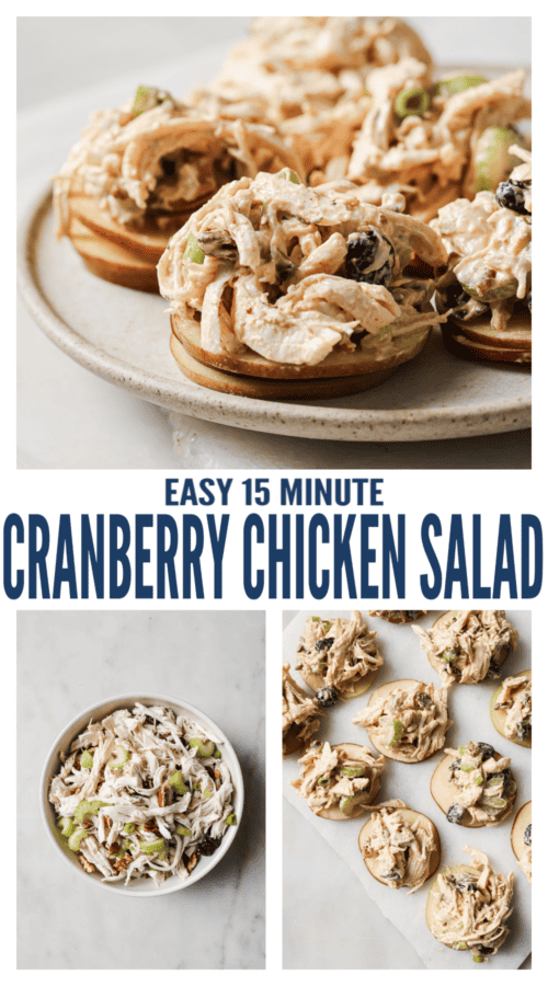 pinterest image for Cranberry Chicken Salad