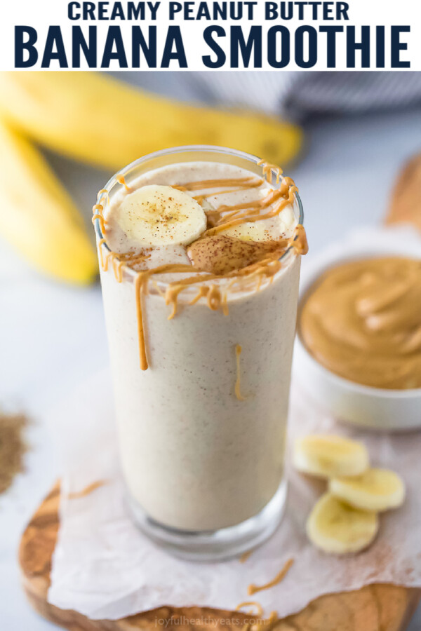 pinterest image for Peanut Butter Banana Smoothie