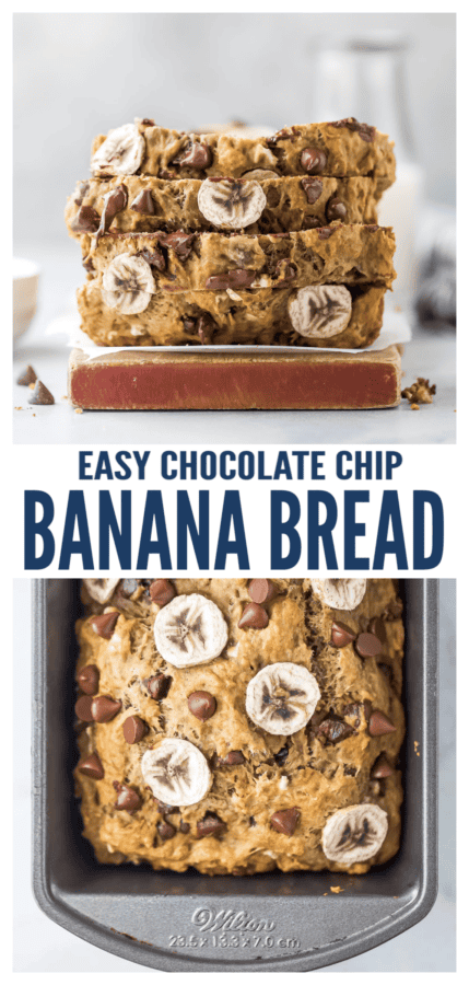 pinterest image for Banana Chocolate Chip Bread