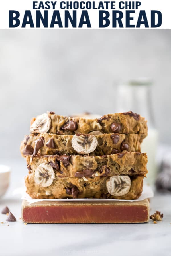 pinterest image for Banana Chocolate Chip Bread