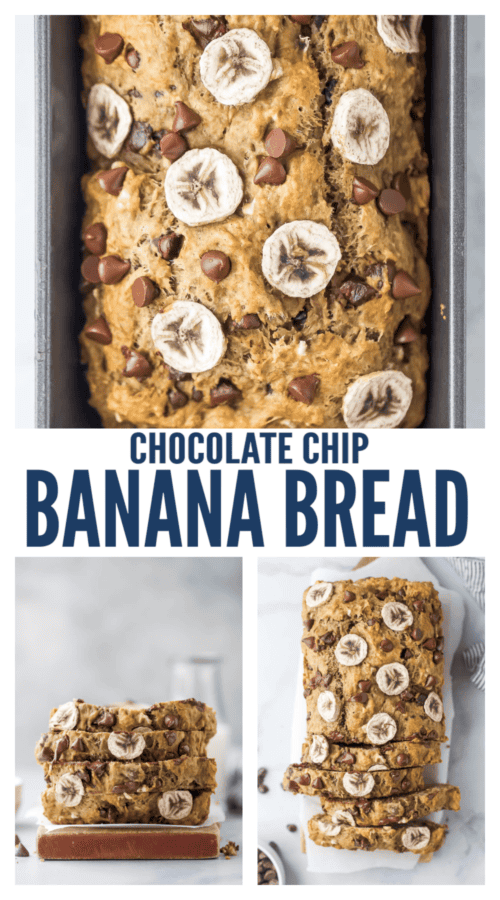 pinterest image for Banana Chocolate Chip Bread