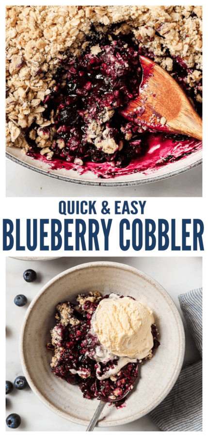 pinterest image for Blueberry Cobbler