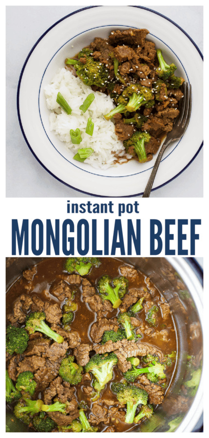 pinterest image for Instant Pot Mongolian Beef
