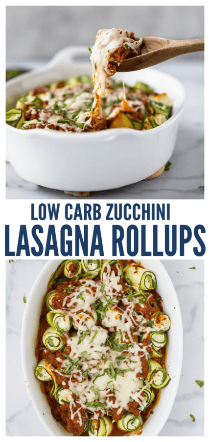 pinterest image for Zucchini Roll Ups