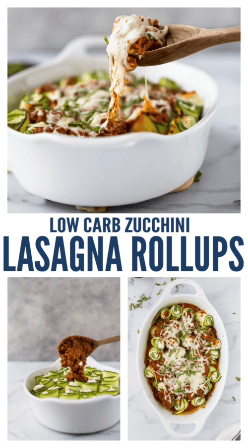 pinterest image for Zucchini Roll Ups