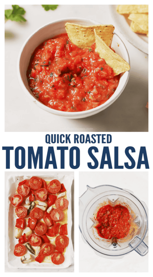 pinterest image for Roasted Tomato Salsa
