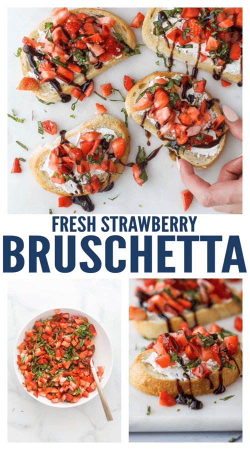 pinterest image for Strawberry Nectarine Bruschetta