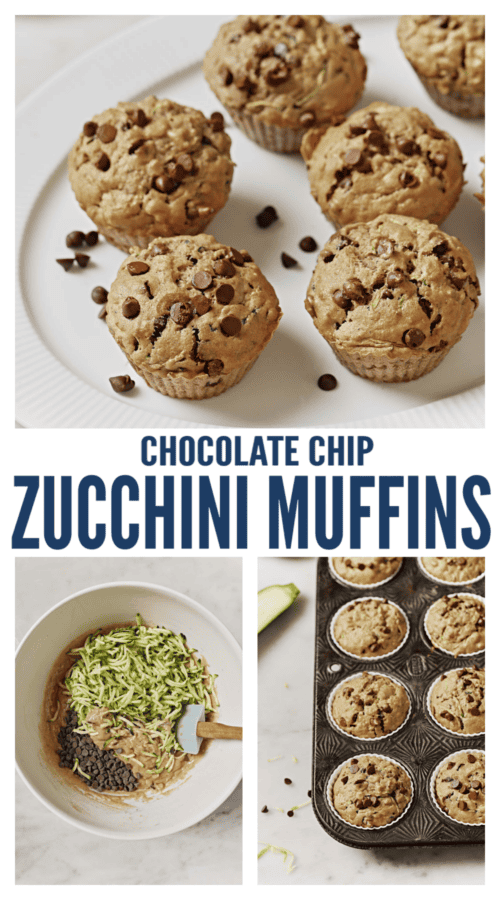 pinterest image for Zucchini Chocolate Chip Muffins