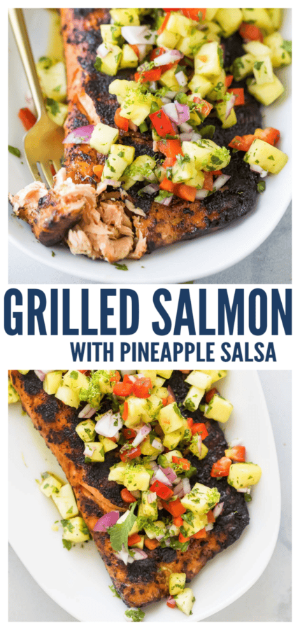 pinterest image for Chile Lime Grilled Salmon