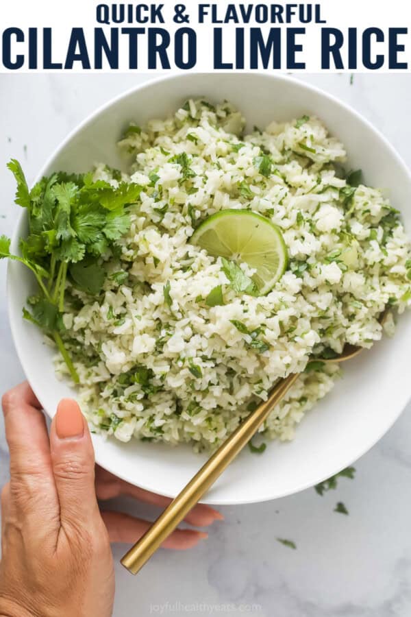 pinterest image for Cilantro Lime Rice