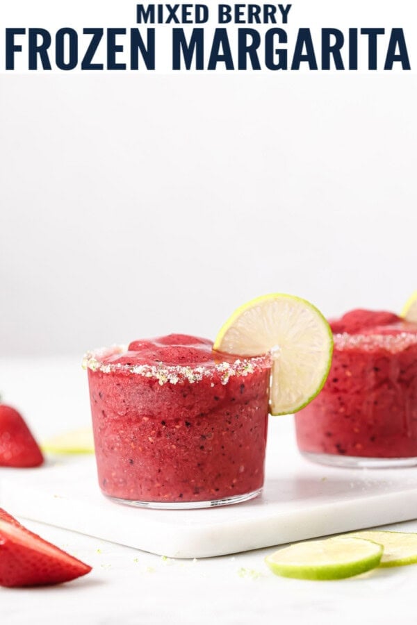 pinterest image for Mixed Berry Frozen Margarita