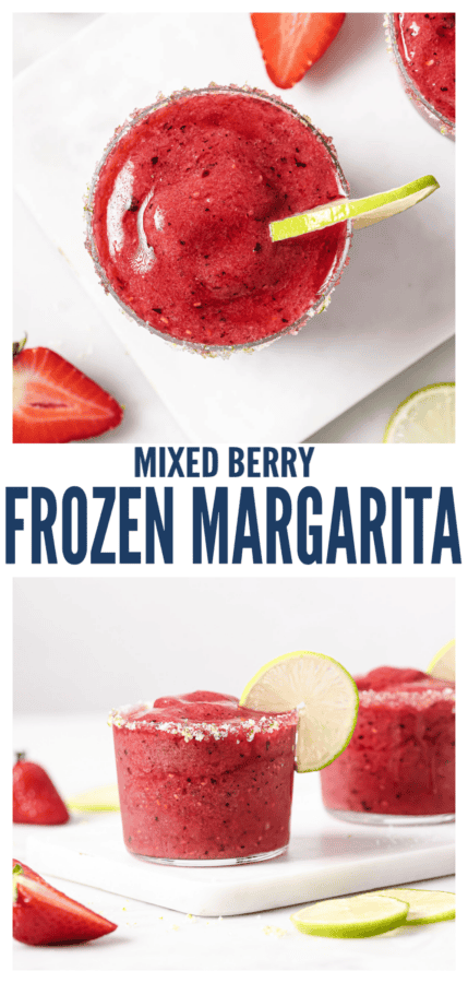 pinterest image for Mixed Berry Frozen Margarita