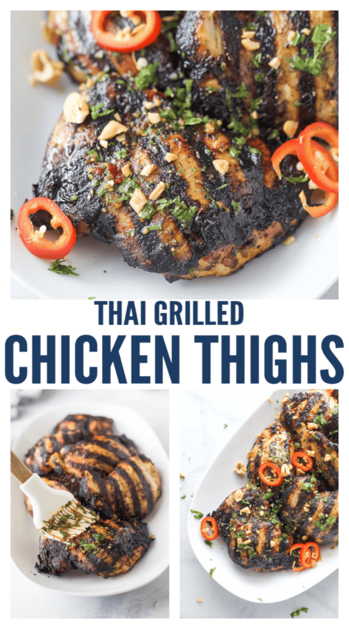 pinterest image for Thai Grilled Chicken Thighs