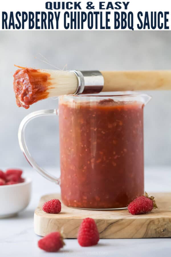 pinterest image for Raspberry Chipotle BBQ Sauce