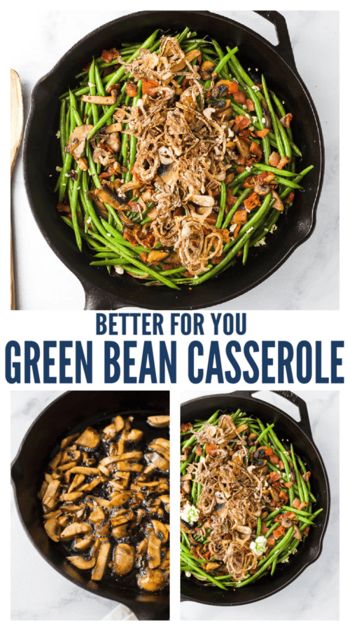 pinterest image for Healthy Green Bean Casserole
