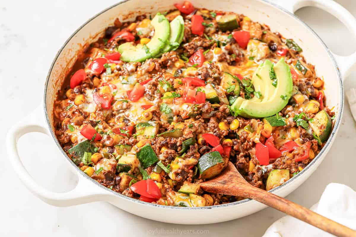 Ground Beef and Zucchini Skillet - Joyful Healthy Eats