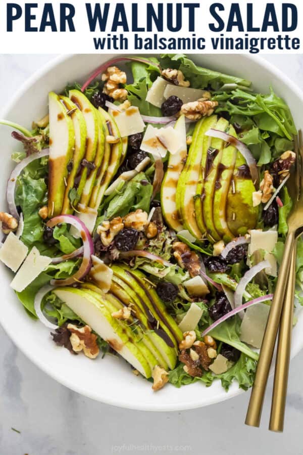 pinterest image for Pear Walnut Salad