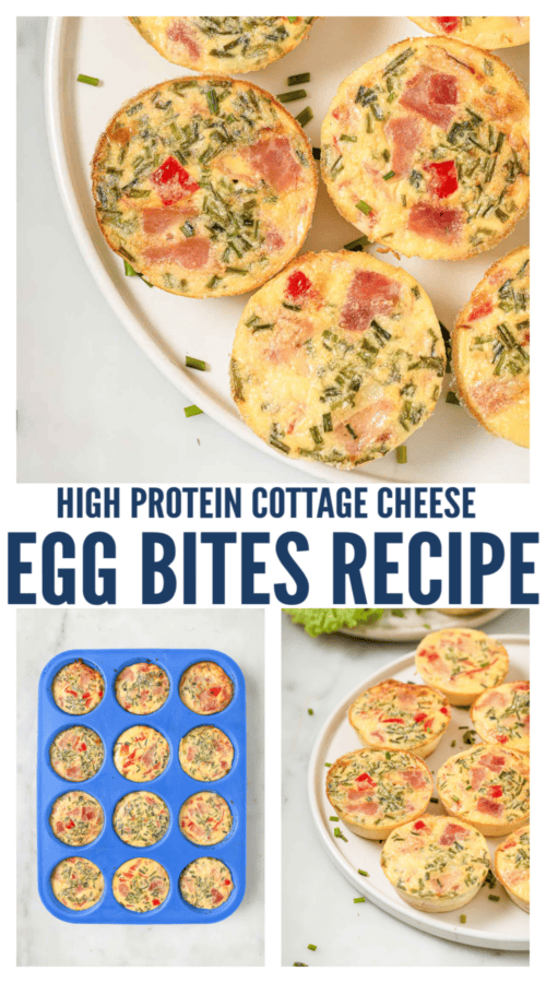 pinterest image for Cottage Cheese Egg Bites
