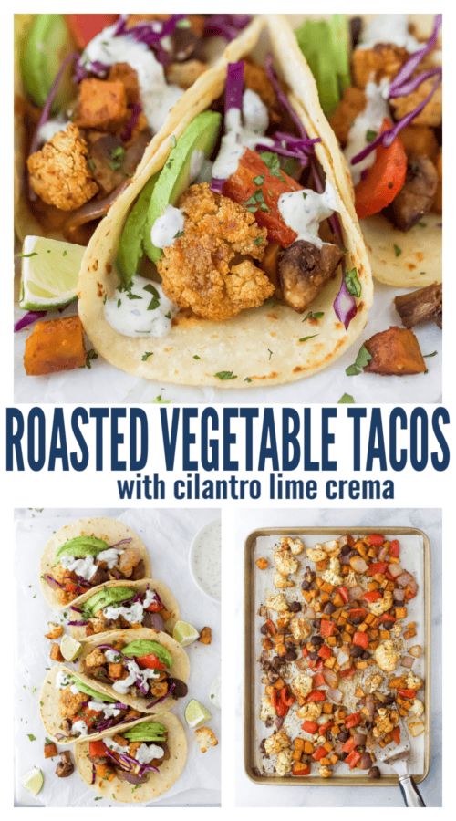 pinterest image for Roasted Vegetable Tacos