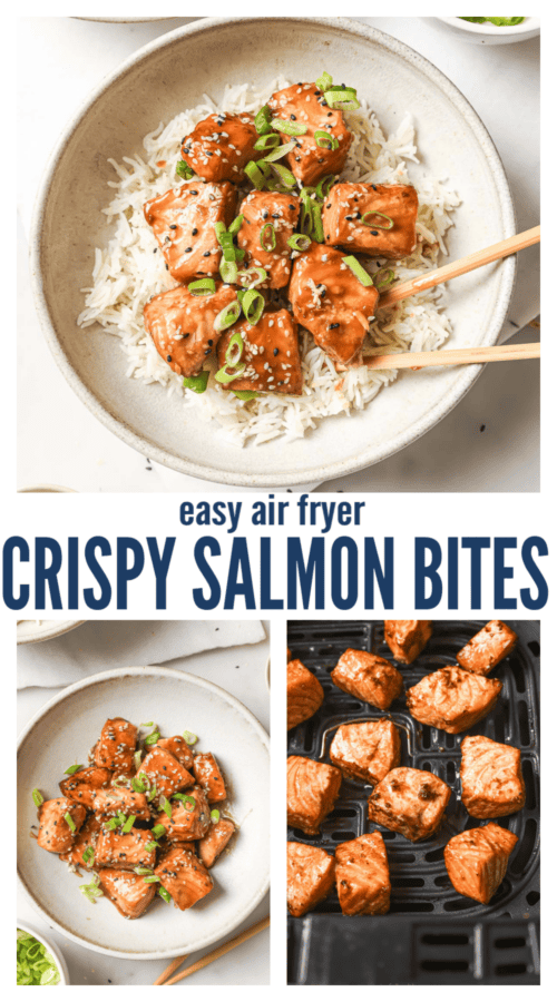 pinterest image for Crispy Salmon Bites