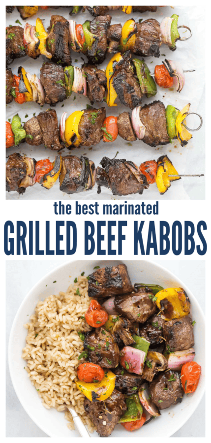 pinterest image for Grilled Beef Kabobs