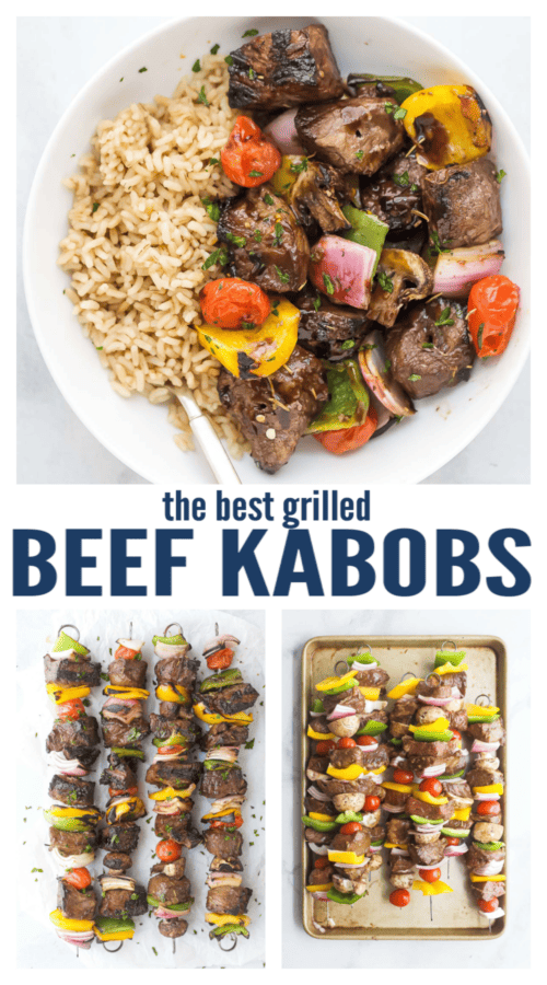 pinterest image for Grilled Beef Kabobs