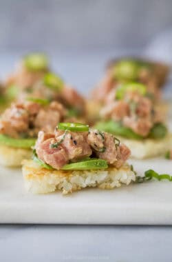 Copycat spicy tuna crispy rice bite