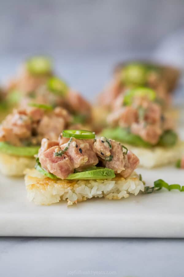 Copycat spicy tuna crispy rice bite