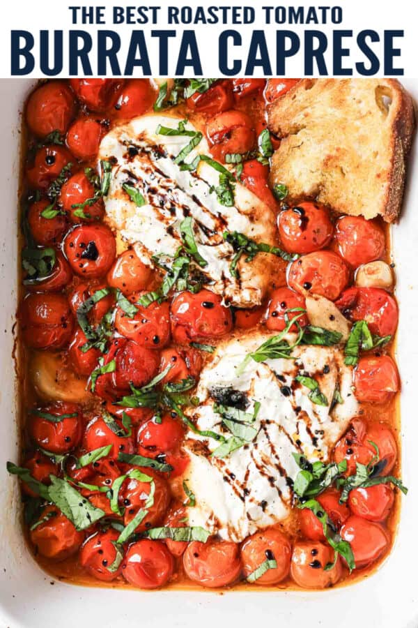 pinterest image for Burrata Caprese