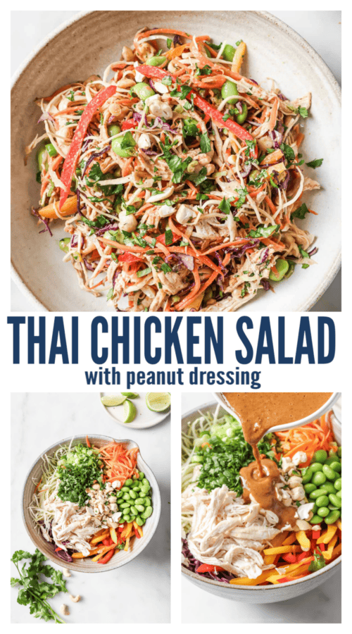 pinterest image Chopped Thai Chicken Salad