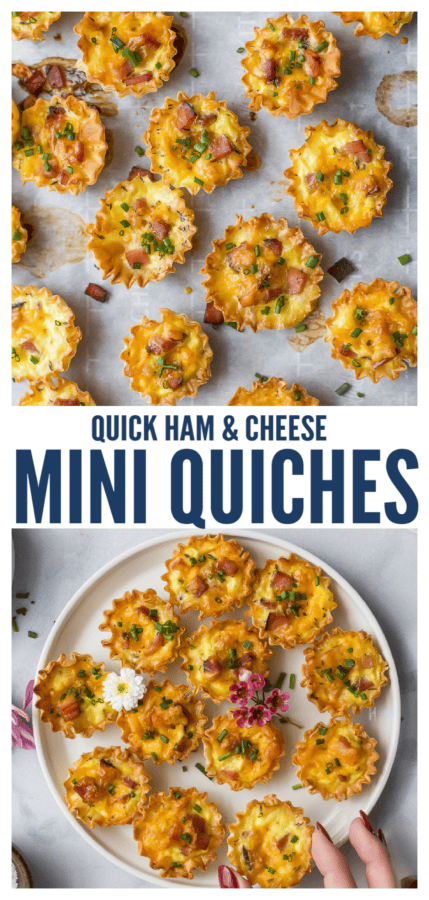 pinterest image for SUPER Easy Mini Quiche Recipe